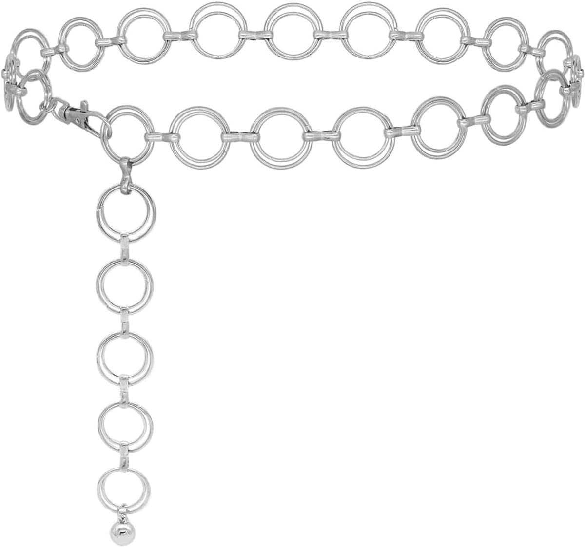 Decoratieve O-Ring Ceintuur voor Vrouwen, Verstelbare Metalen Ketting, Elegante Tailleband voor Jurken, Jeans en Rokjes, Mode, Dun en Stijlvol