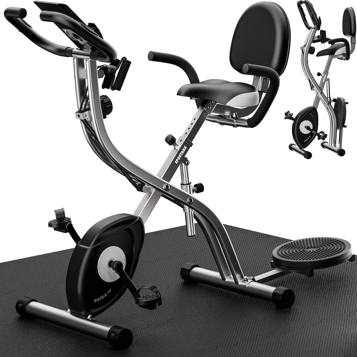 Sportana Hometrainer met hartslagsensoren - Fitnessensor - Compatibel Met App
