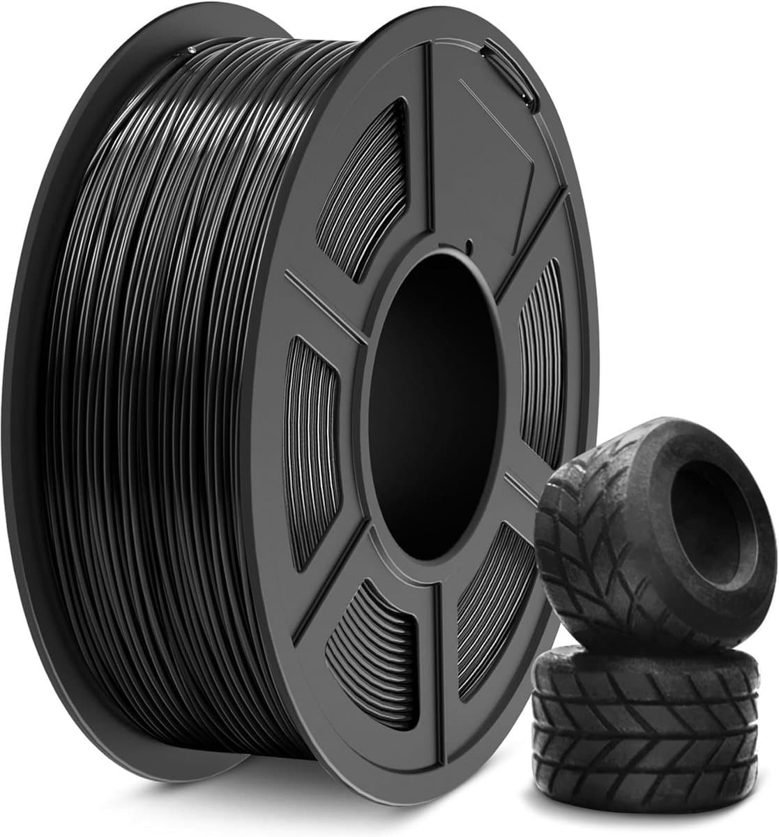 Flexibel TPU Filament 1.75mm voor 3D Printer - Hoge Snelheid Duurzaam Materiaal 1KG Zwart