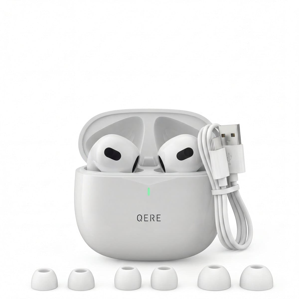 QERE Oordopjes - Oordopjes Draadloos - Oordopjes Bluetooth - Oordopjes usb c - Wireless Earphones - Draadloze oortjes - Wit Oordopjes voor Samsung