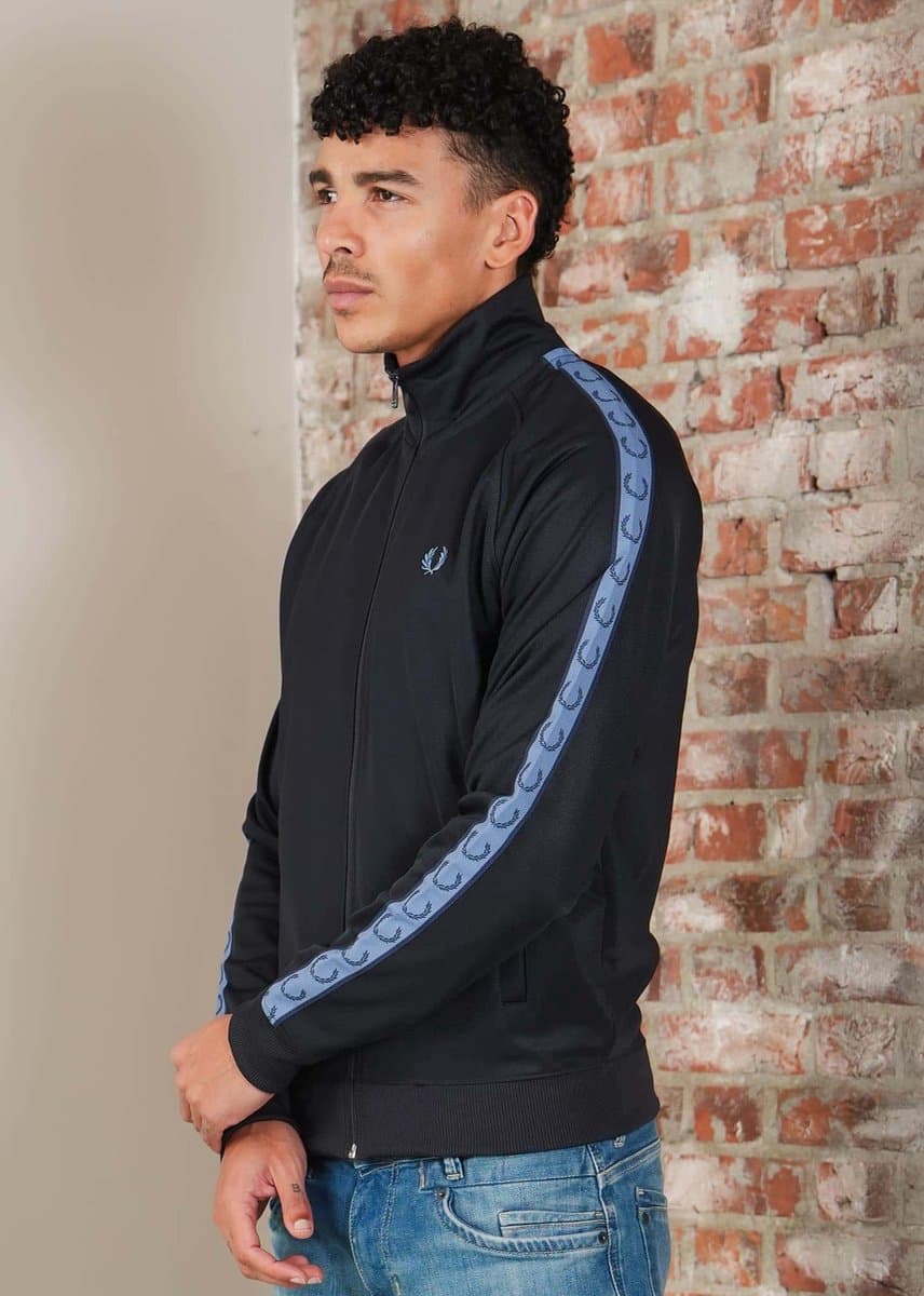 Fred Perry Contrast tape track jacket - navy ace blue tennis blue
