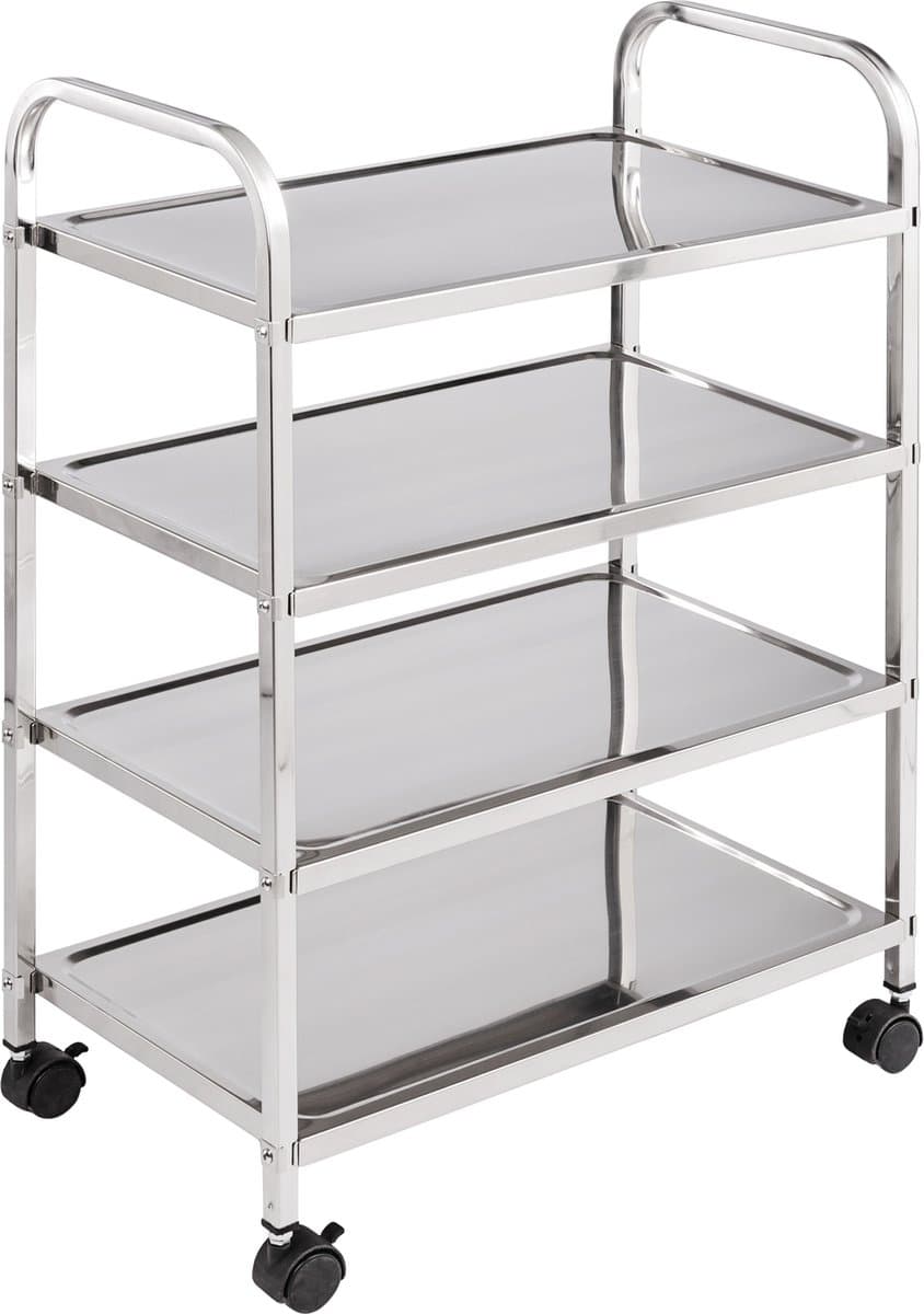 PrimeMatik - Transportwagen met 4 bakken 55 x 31 x 80 cm