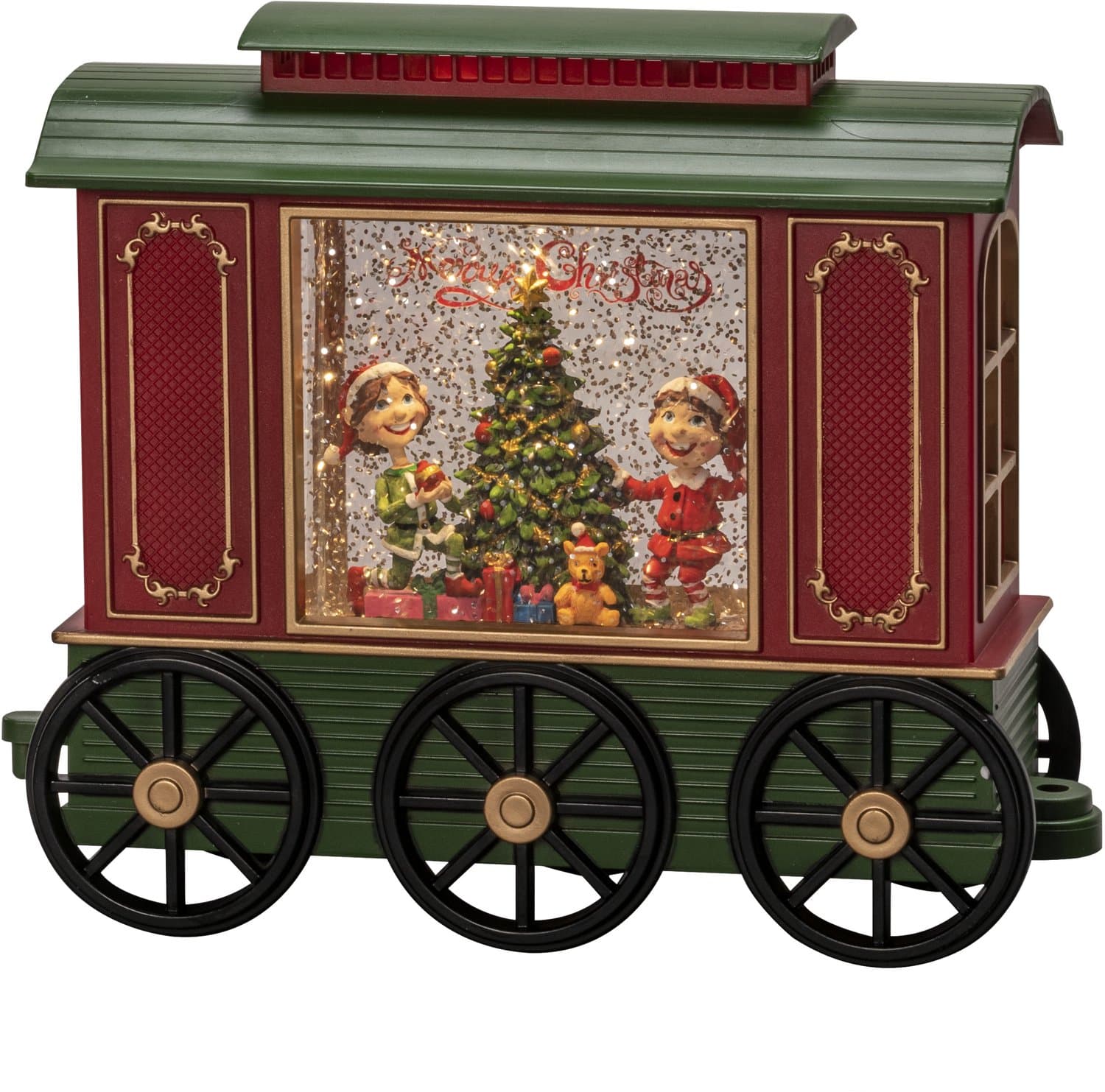 Kerstlantaarn LED treinwagon met kinderen Konstsmide