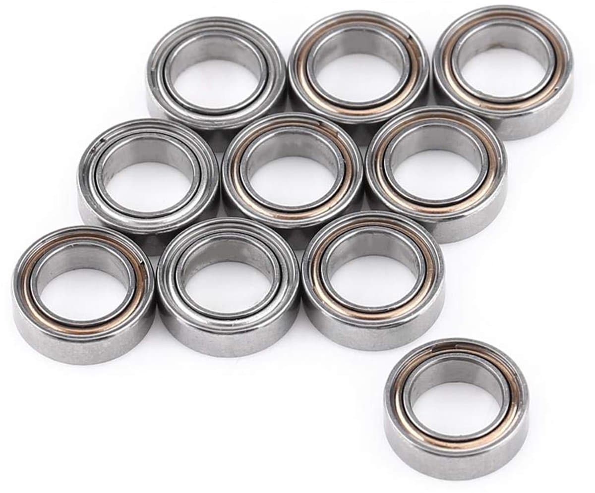 Akozon 10 stuks, 5 x 8 x 2,5 mm, dubbel verzegeld, miniatuurkogellager van staal, voor 3D-printers, skates, skateboards, scooters