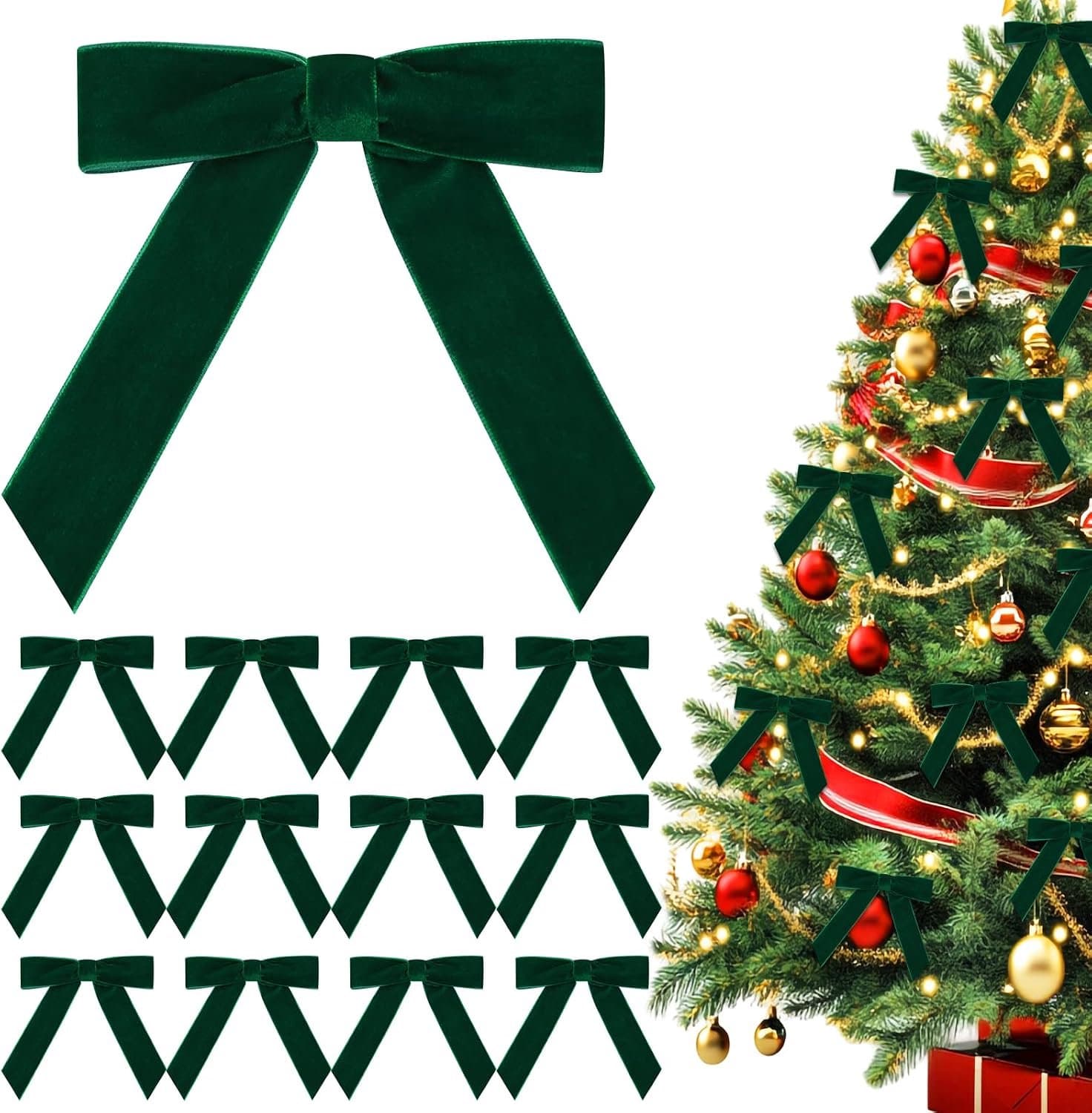 12 stuks strikken kerstboom kerstboomversiering groene strikken