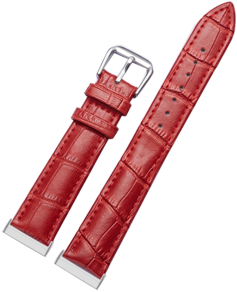 Voor Fitbit Versa 3 / Sense Universal Crocodile Texture lederen horlogeband (rood)