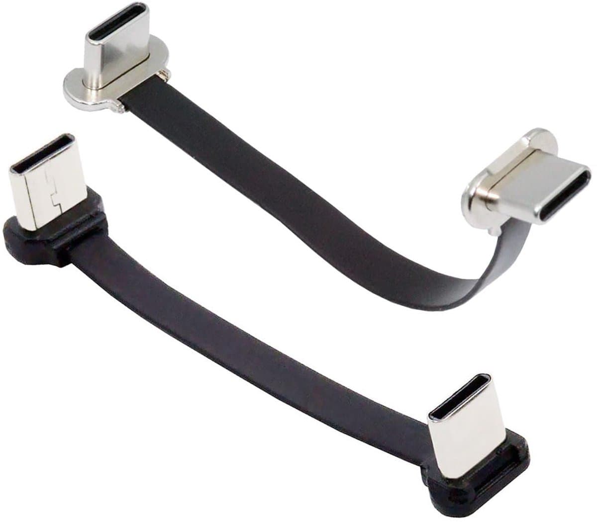 2 Pieces/Lot Angled USB-C Type C to USB-C Ultra Thin Flat Power USB 2.0 Data Cable 65W Fast Charging for Laptop - ShopVlot