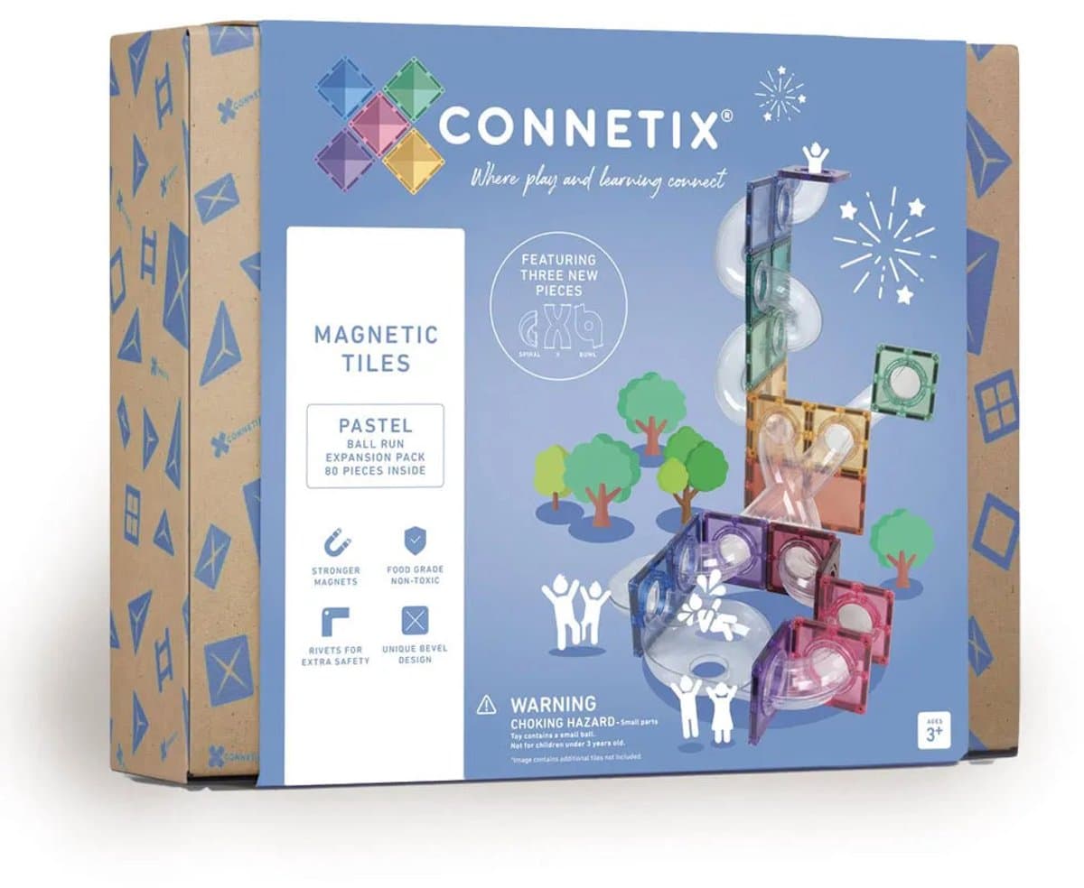 Connetix - Ball Run Uitbreidingspakket - Pastel - 80 Stuks - (CT-P-00080-BR)