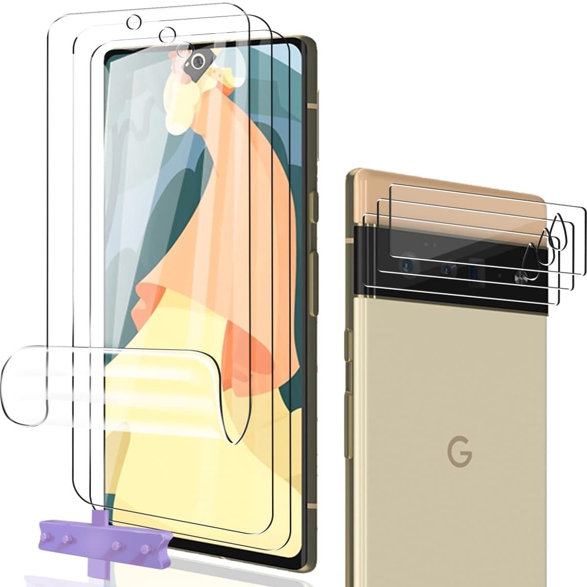 Dailygoods - Beschermfolie Google Pixel 6 Pro - TPU - Krasbestendig - 3 stuks - Pantserfolie - Eenvoudige montage - Geschikt voor Google Pixel 6 Pro