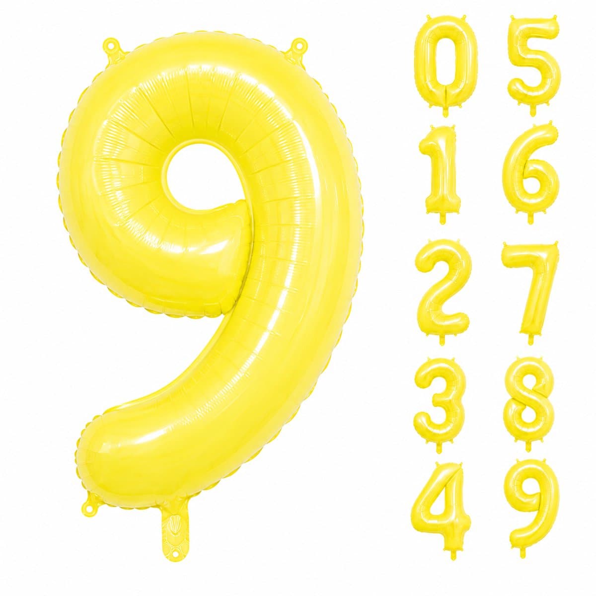 Fienosa Geel Cijfer 9 Ballon 101 CM - Nummer 9 - Cijferballon - XL Folieballon - Helium Ballon - Feestversiering - Verjaardag - Leeftijd - Getal