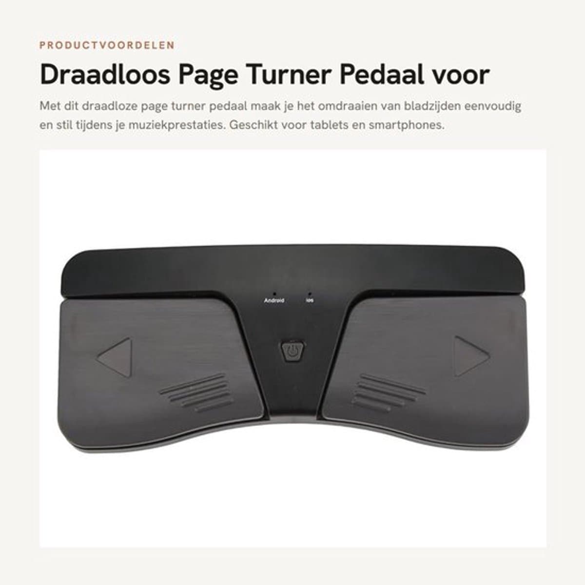 Draadloos Page Turner Pedaal voor Tablets en Telefoons