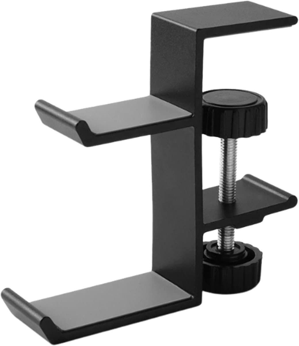 Koptelefoonhanger Bureau - Headset Haak - Werkplek Organiseren - Krasvrij Ontwerp - 9.5 cm Breed - Zwart