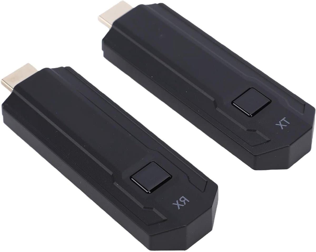 Jectse Draadloze HDMI-zender en -ontvanger, P20 5GHz HDMI-extenderkit met 4K-decoderingsinvoer en 1080P-uitvoer, Streaming Video en Audio van Laptop/camera Naar Tv/projector/monitor