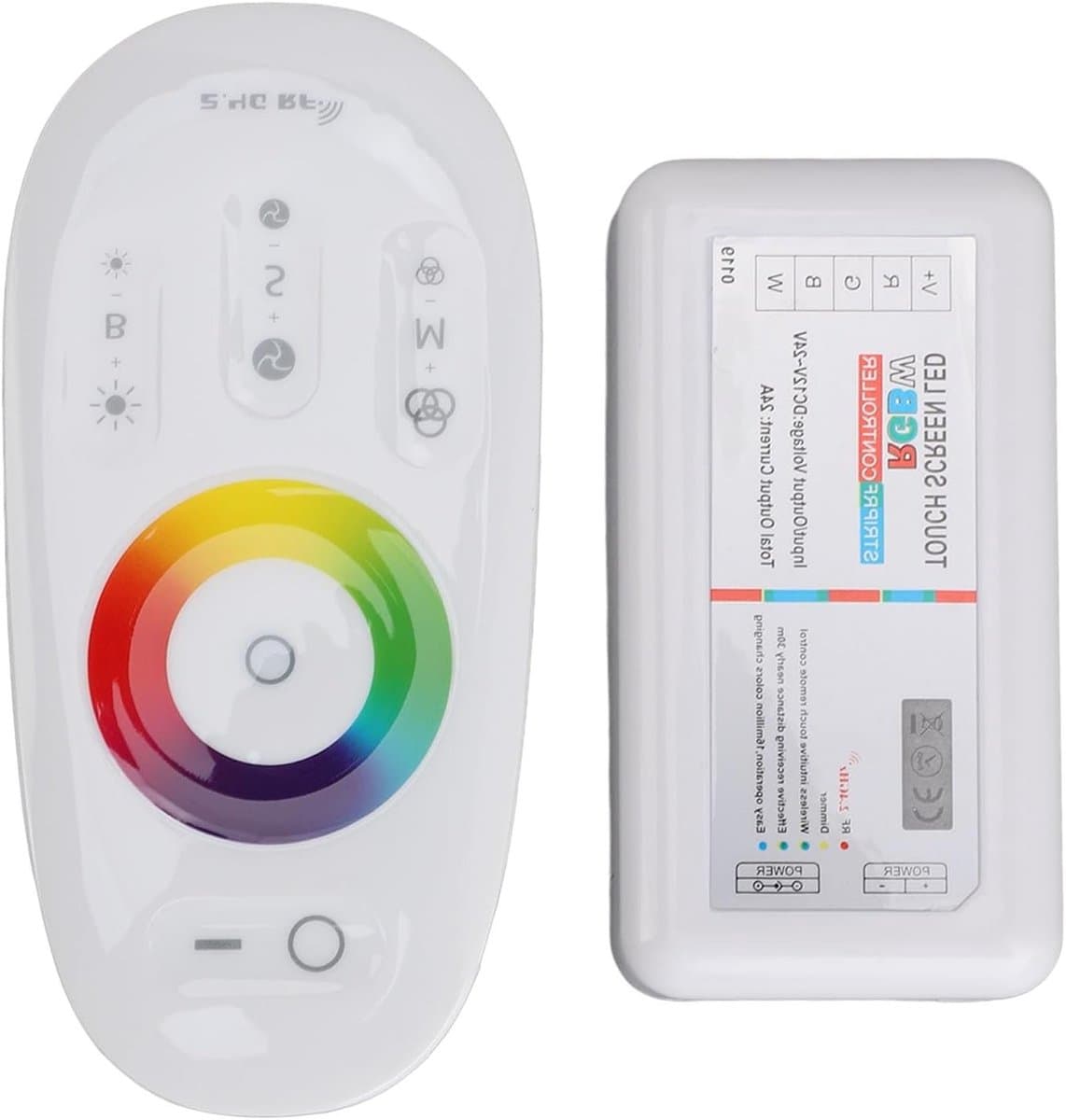 Draadloze RGB LED Dimmer met RF Afstandsbediening voor 12-24V 5050 en 3528 LED Strips, Touch Paneel Smart Controller voor Thuis, Kamer en Meubelverlichting