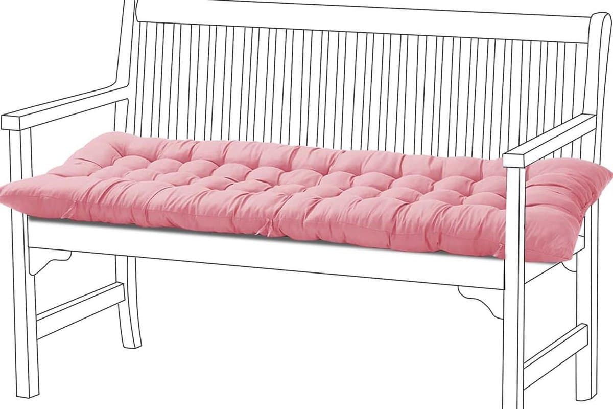 Tuinkussen Bank - Zitkussen Rechthoekig - Buiten Zitten - Antislip Ontwerp - 140 x 40 cm - Roze