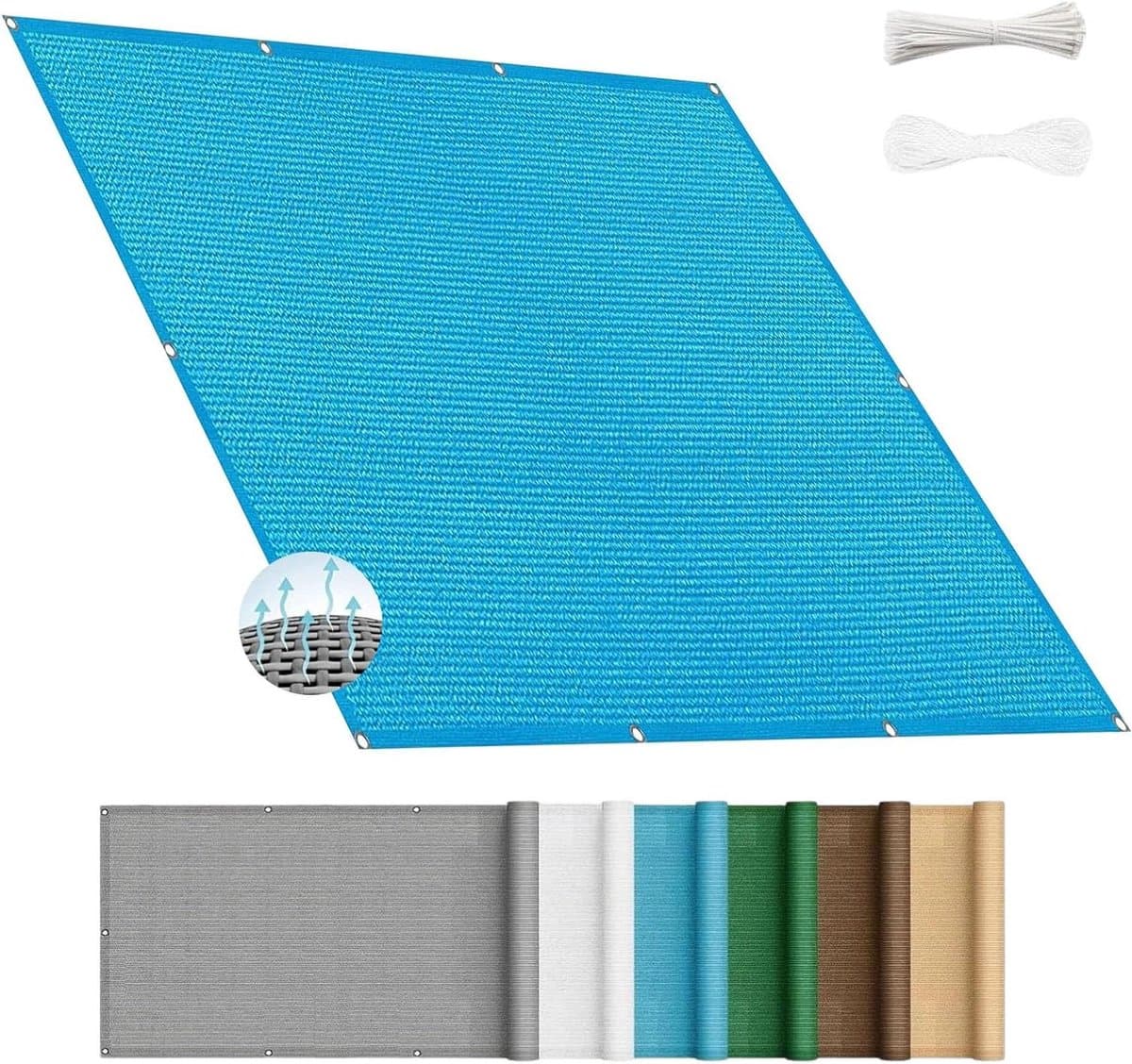 Balkonscherm Inkijkbescherming - Privacydoek Windscherm - Privacy Vergroten - Weerbestendig Ademend - 1.3 x 9.5 m - Hemelsblauw