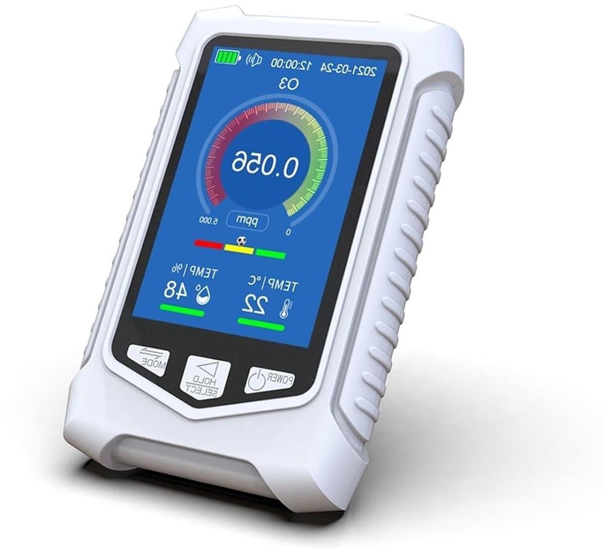 Luchtkwaliteit Monitor - Ozon Meter - Luchtkwaliteit Meten - Automatische Kalibratie - 130 x 80 x 30 mm - Wit
