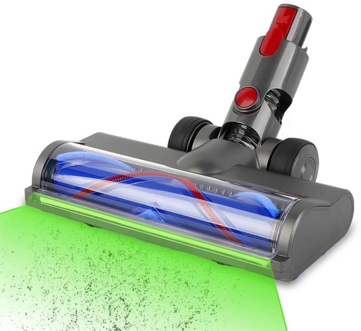 TuseRxln Toepasbare Stofzuigerborstel - Met Groene Led-detectie En V-vormige Nylonroller - 1 Stuk - Voor Huisdierengezinnen Blauw