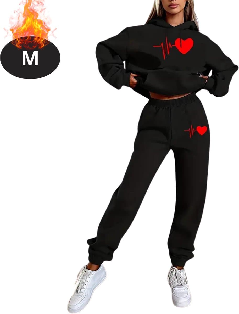 Bovista Joggingpak - Huispak - Volwassenen - Trainingspak - Comfortabel - Joggingsbroek - Tracksuit - Dames - Winter - Zwart - M