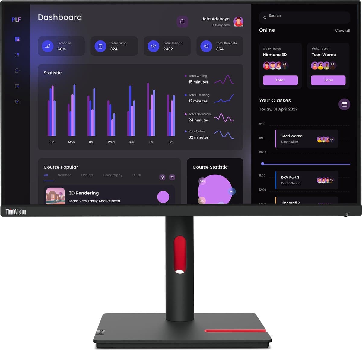 Lenovo ThinkVision T24i-30 - LED display Full HD Monitor - 23.8 Inch