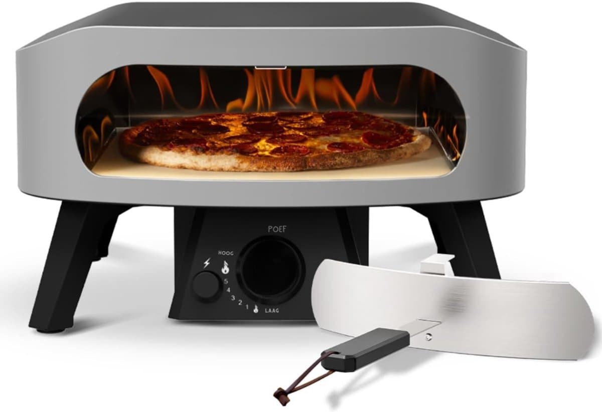 Aura® Pizza oven Buiten - Pizza oven Buiten - Pizza oven Buiten Gas - Automatische ontsteking - Thermometer - Zwart - 57 cm x 50 x 30 cm
