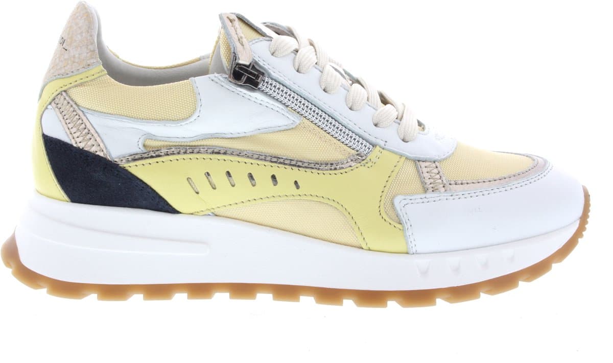 Dames Sneakers Piedi Nudi Mirren 04.02 White Yellow Wit - Maat 41