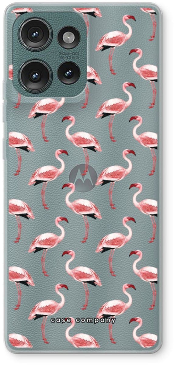 Case Company® - Hoesje geschikt voor Motorola Edge 50 hoesje - Flamingo - Soft Cover Telefoonhoesje - Bescherming aan alle Kanten en Schermrand
