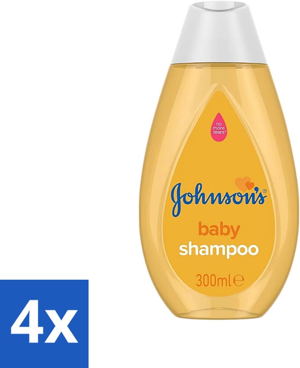 4 x Johnson's - Baby Shampoo - Zacht Voor De Ogen - 300 ml - Baby Shampoo - Baby Haar Verzorging - Zacht Voor De Ogen - No More Tears - Hypoallergeen