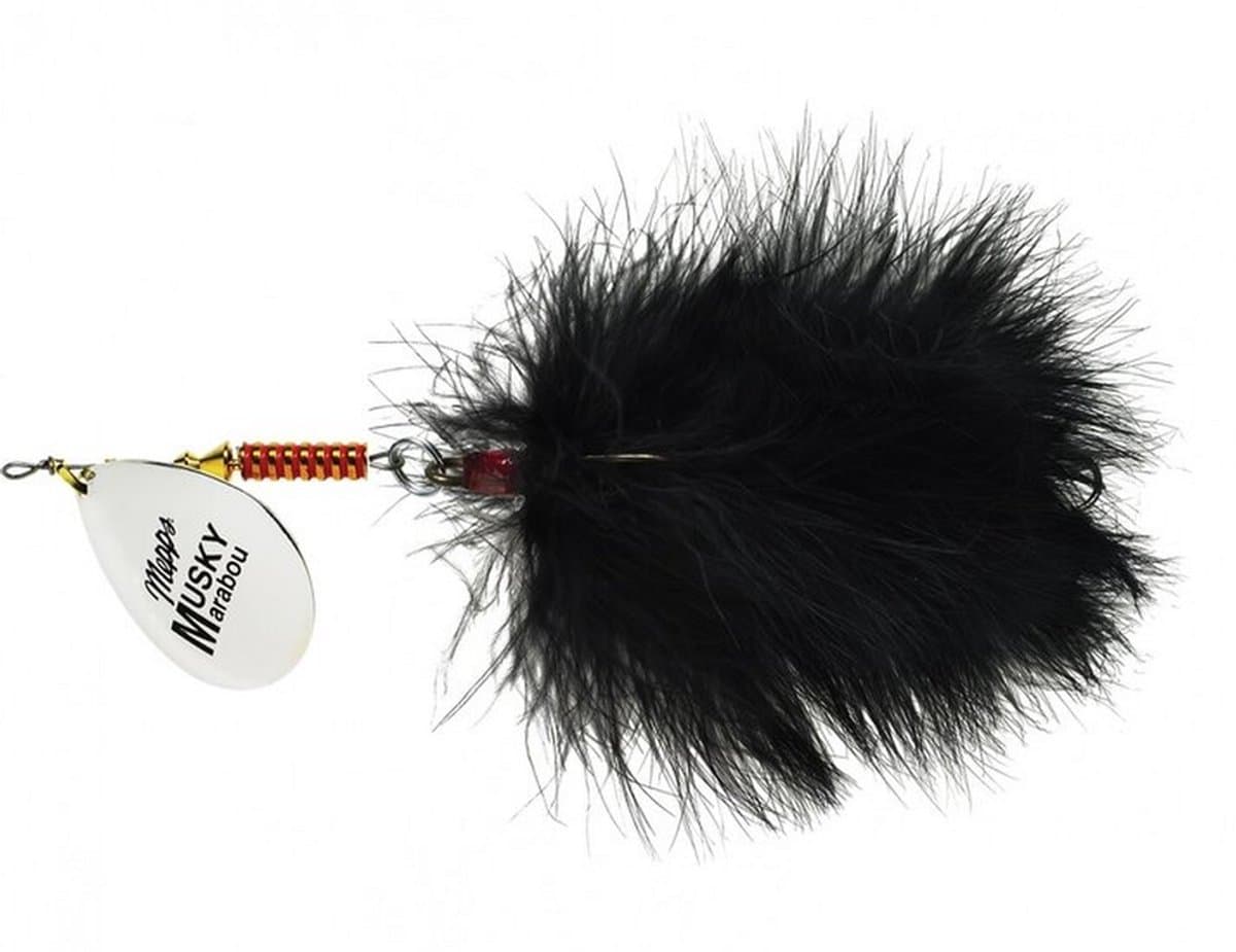 Mepps Musky Marabou Silver/Black - 40 gram - Fishing-bait.nl