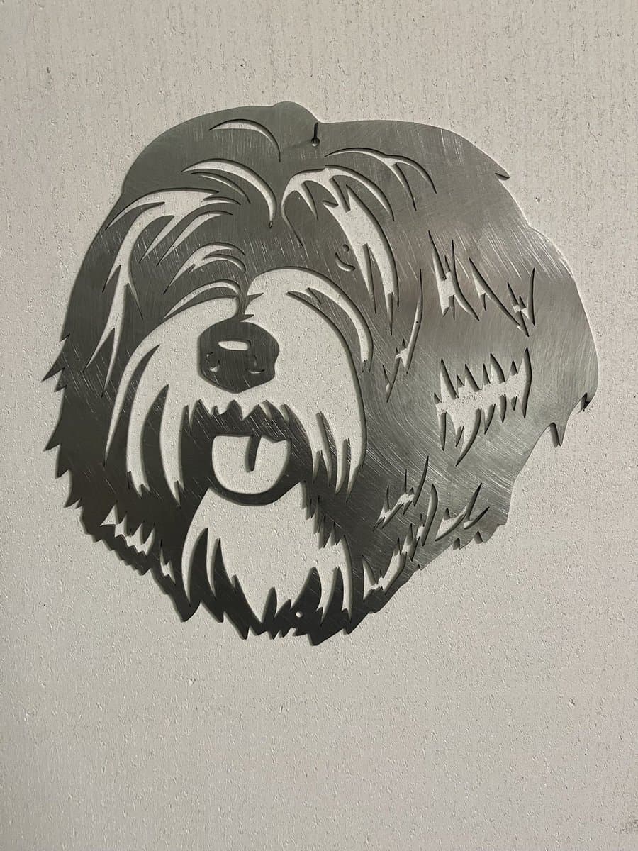 Metalen Hond - Tibetaanse Terriër - Wanddecoratie Cortenstaal
