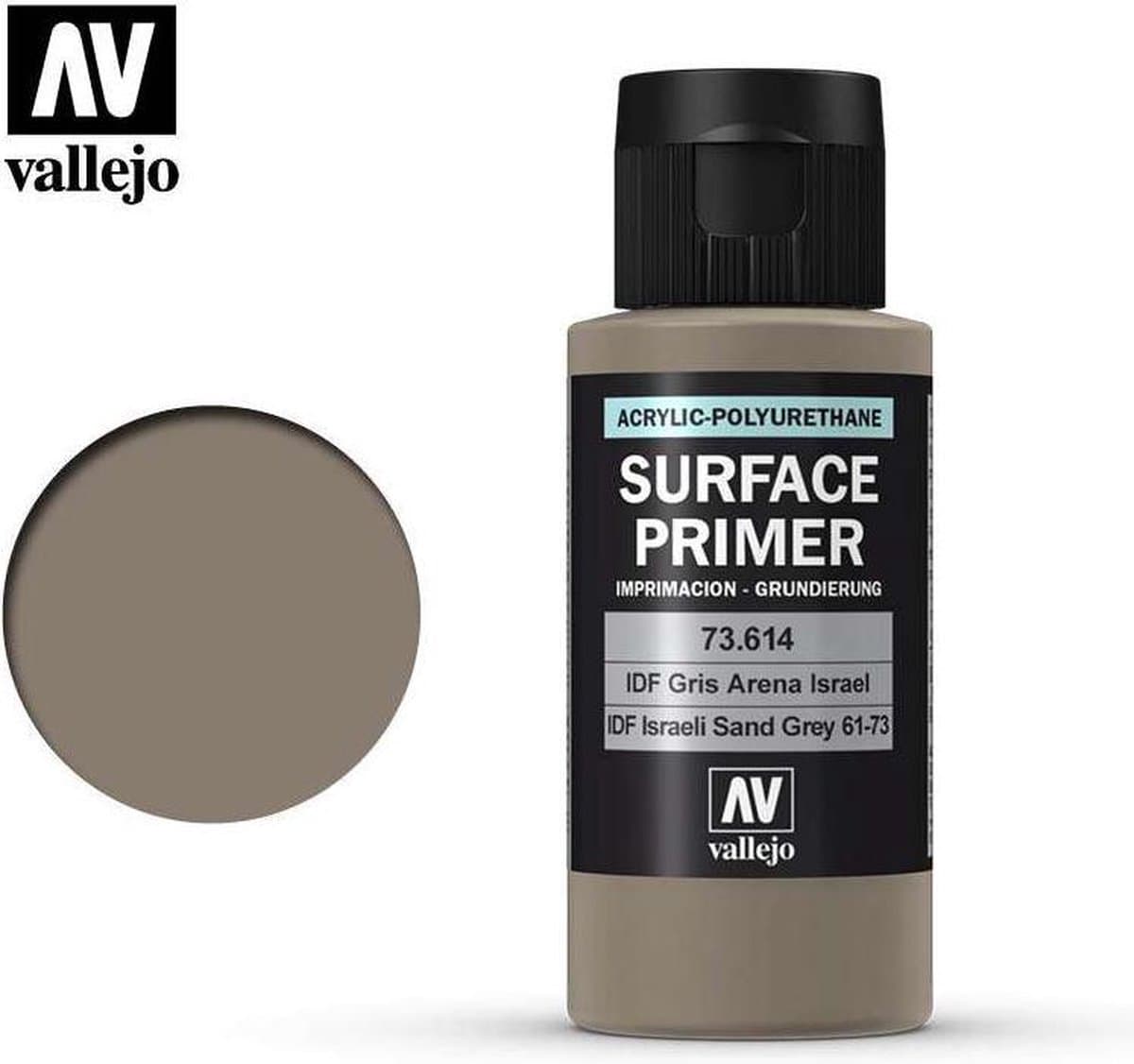 Vallejo Hobbyverf Acrylverf - 73614 IDF Isreali Sand Grey (61-73) - Primer - Acryl (60 ml) Verf flesje - 60 ml