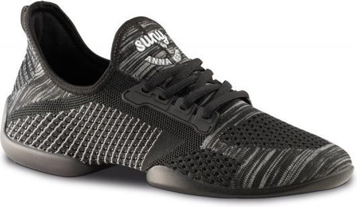 Danssneakers Heren Anna Kern Suny 4010 Pureflex - Splitzool - Sneaker Salsa, Stijldansen - Zwart/Grijs - Maat 40