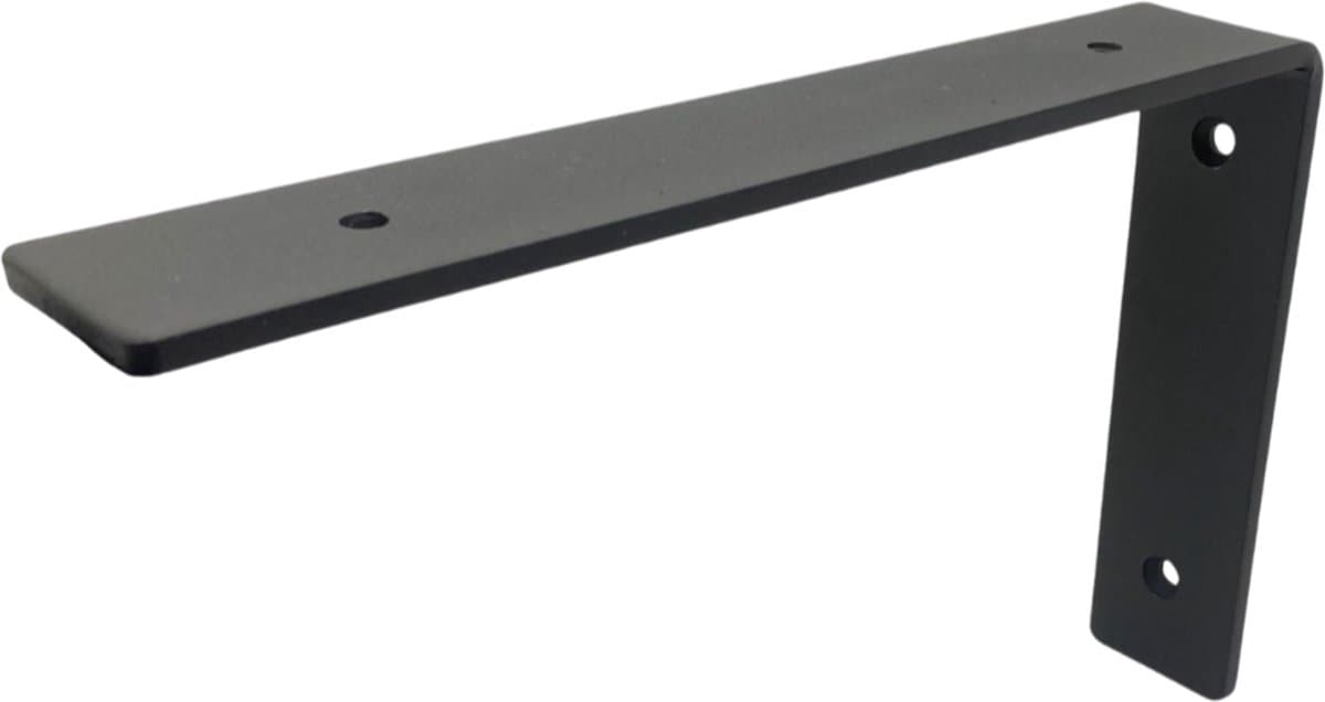 Maison DAM - Plankdrager L vorm - Wandsteun – Voor plank 15/19cm – Mat zwart - Incl. bevestigingsmateriaal + schroefbit