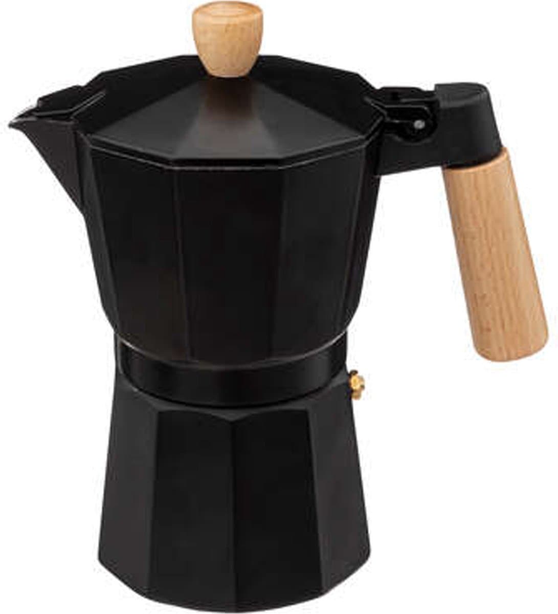 Secret de Gourmet Aluminium Moka-pot - Zwart - 6-kops capaciteit