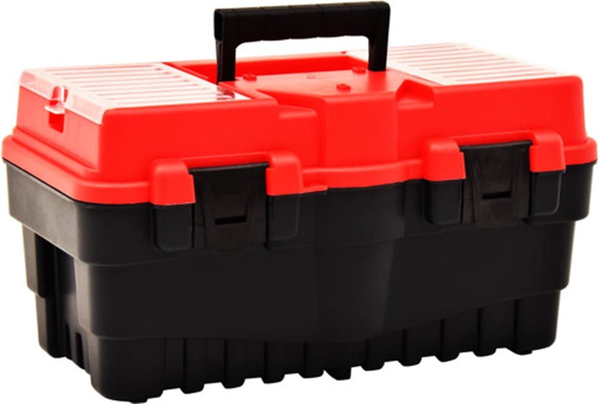 vidaXL Gereedschapskist Kunststof - Rood, 462 x 256 x 242 mm