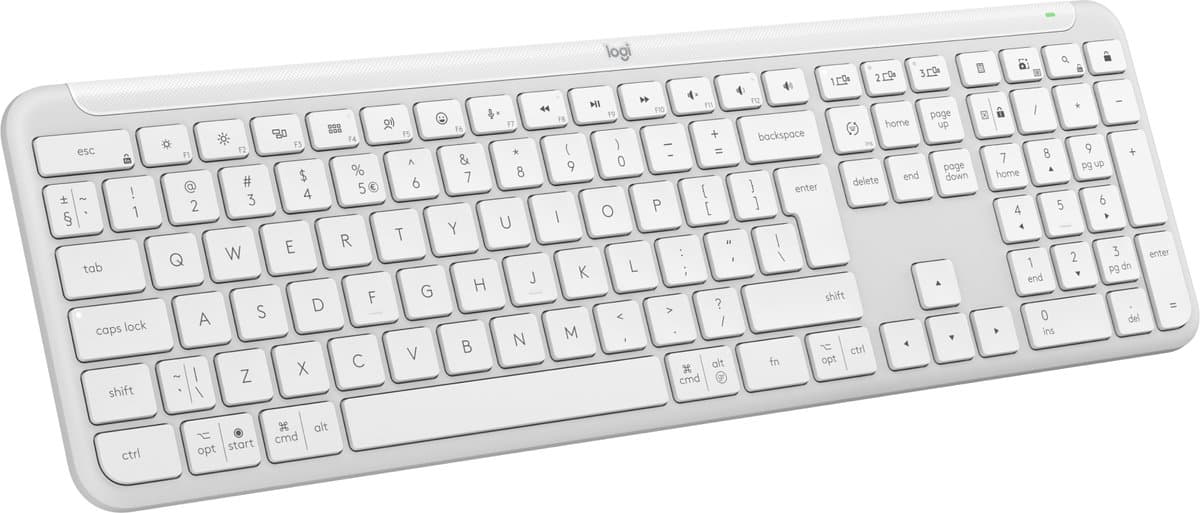 Logitech Signature Slim K950 - Draadloos Toetsenbord - US international - Qwerty - Off White