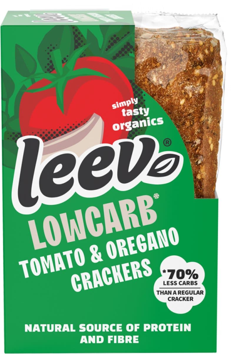 Leev Biologische Low-Carb Tomaat Oregano Crackers - 80 g