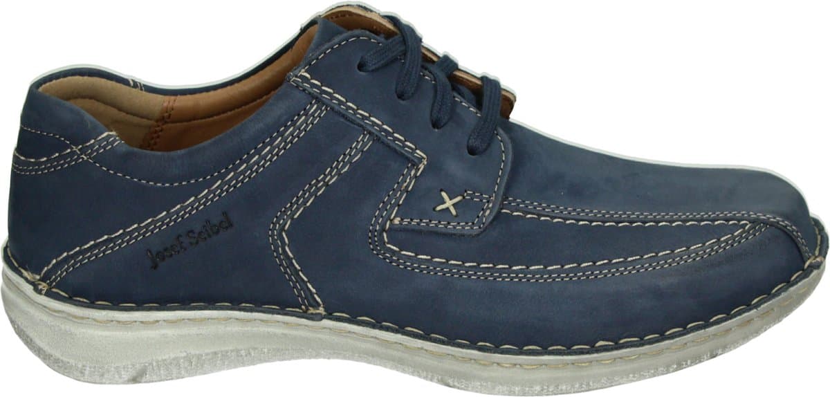 Josef Seibel - ANVERS 08 - Vrije tijdsschoenenHeren veterschoenHeren sneakersCasual - Kleur: Blauw - Maat: 45