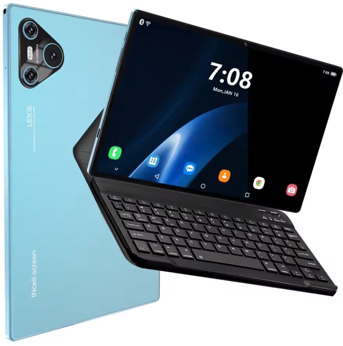 Mookes Pad 9 Pro Tablet 10.1 inch Android Snapdragon 8gen2 Global 12GB 512GB 10000 mah 5G Dual SIM WIFI HD Scherm - Blue Keyboard