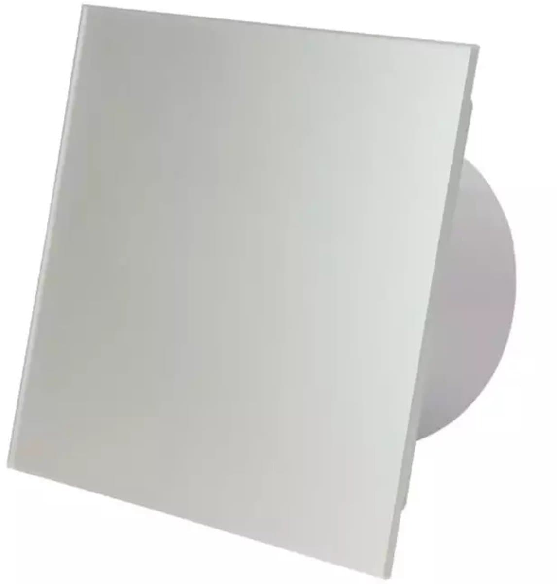 Badkamer ventilator Ø125mm - Met trekkoord en stekker - Muurventilator - Badkamerventilator - CE ventilator - Zeer stil (26dB) - Glazen front