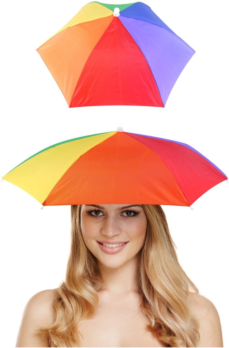 Hoofd paraplu regenboog