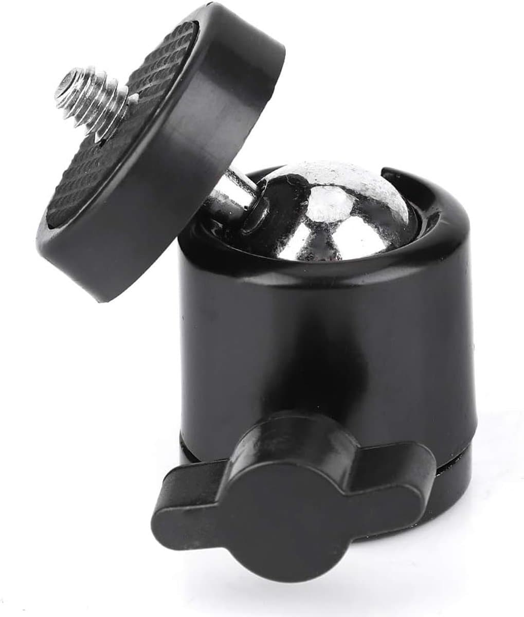 Dailygoods- Balhoofd Lichtgewicht - Klein Formaat - Aluminiumlegering - Zwart Oxidatieproces - Draagbaar - Stevig en Duurzaam - Statiefkop