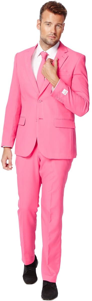 OppoSuits Mr. Pink - Heren Pak - Carnavalskleding - Roze - Feest - Maat EU56