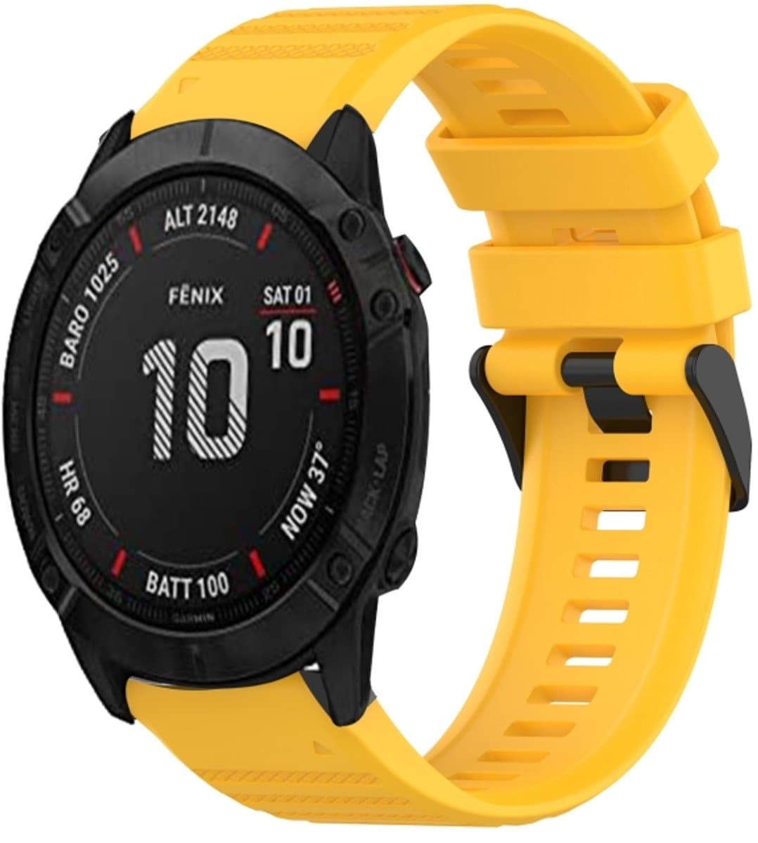 Voor Garmin Fenix 6X26mm Horizontale Textuur Siliconen Horlogeband met Removal Tool (Geel)