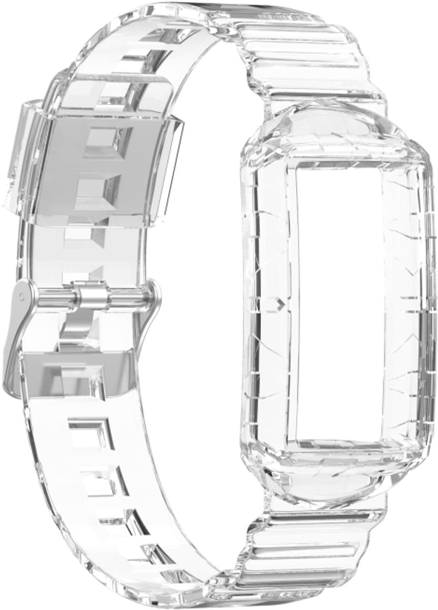Voor Fitbit Charge 3 SE Silicone One Body Armor horlogeband (transparant)