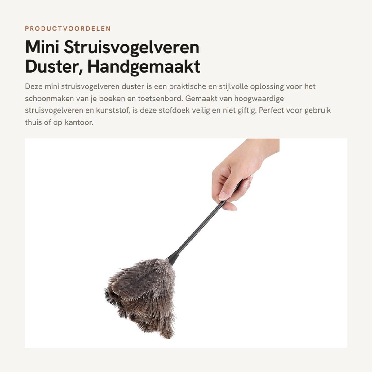 Dailygoods- Stofdoek Herbruikbaar - Struisvogelveren/Microfiber - Multifunctioneel Schoonmaakgereedschap - Veilig en Niet Giftig - Handgemaakt Design - Duurzaam en Wasbaar - Schoonmaakdoek