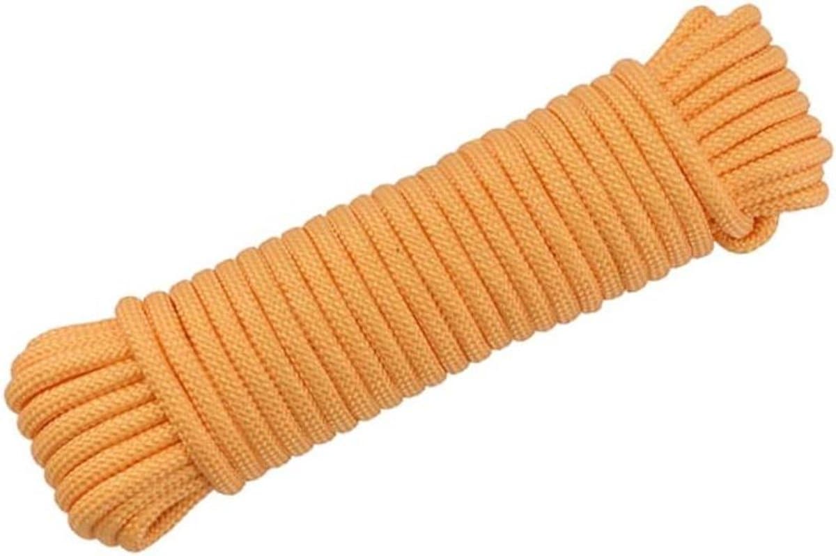 Nylon touw - Gedraaid koord - Handwerk projecten - Zacht en sterk - 6 mm 80m - Geel