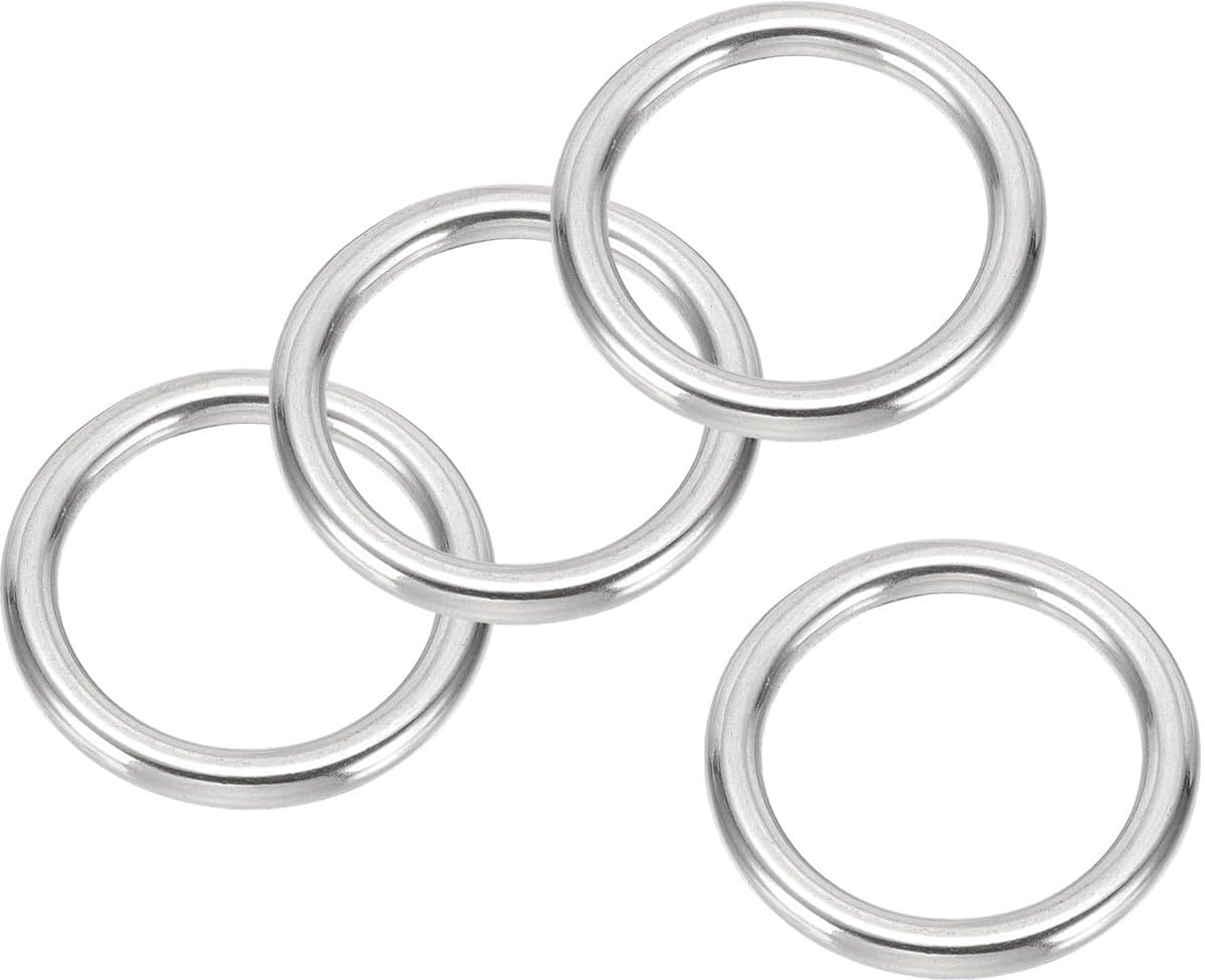 Roestvrijstalen O-ringen - Metaalringen Rond Hout - Klusjes Buiten - Naadloos Gepolijst - 5 x 35mm - Zilverkleurig