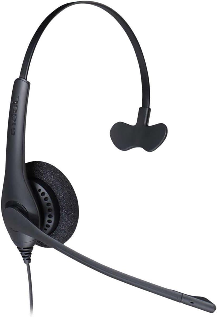 Mono Headset - Oorkoptelefoon - Professionele Gesprekken - Geluidsisolerende Microfoon - 120 g - Zwart