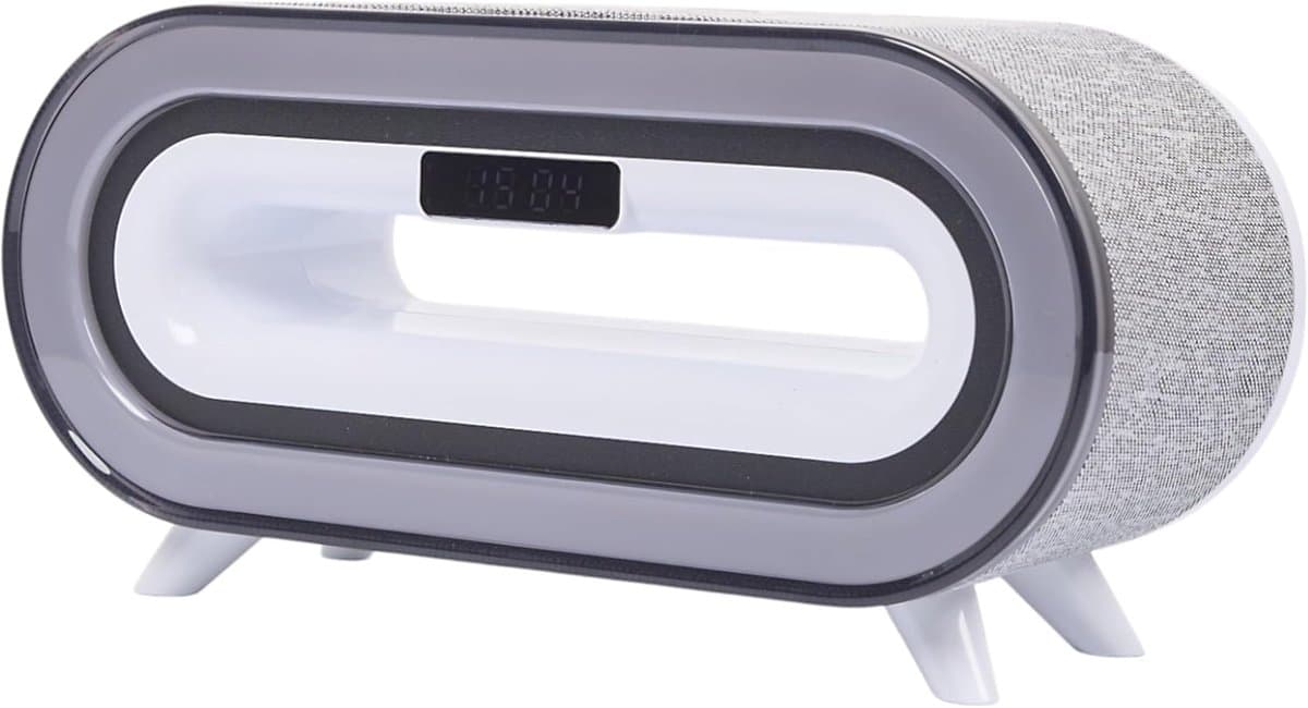 Wekker Speaker - Bluetooth Klok - Muziek Luisteren - 3-in-1 Functionaliteit - 12 x 115 x 65 cm - Grijs